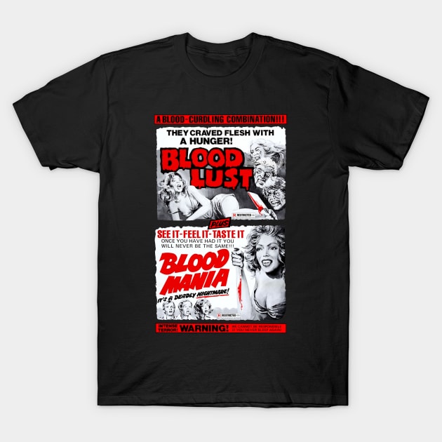 Bloodlust!/Blood Mania Double Feature T-Shirt by MondoWarhola